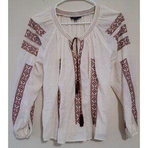 American Eagle Outfitters Boho Top Embroidered Top SZ  Small‎